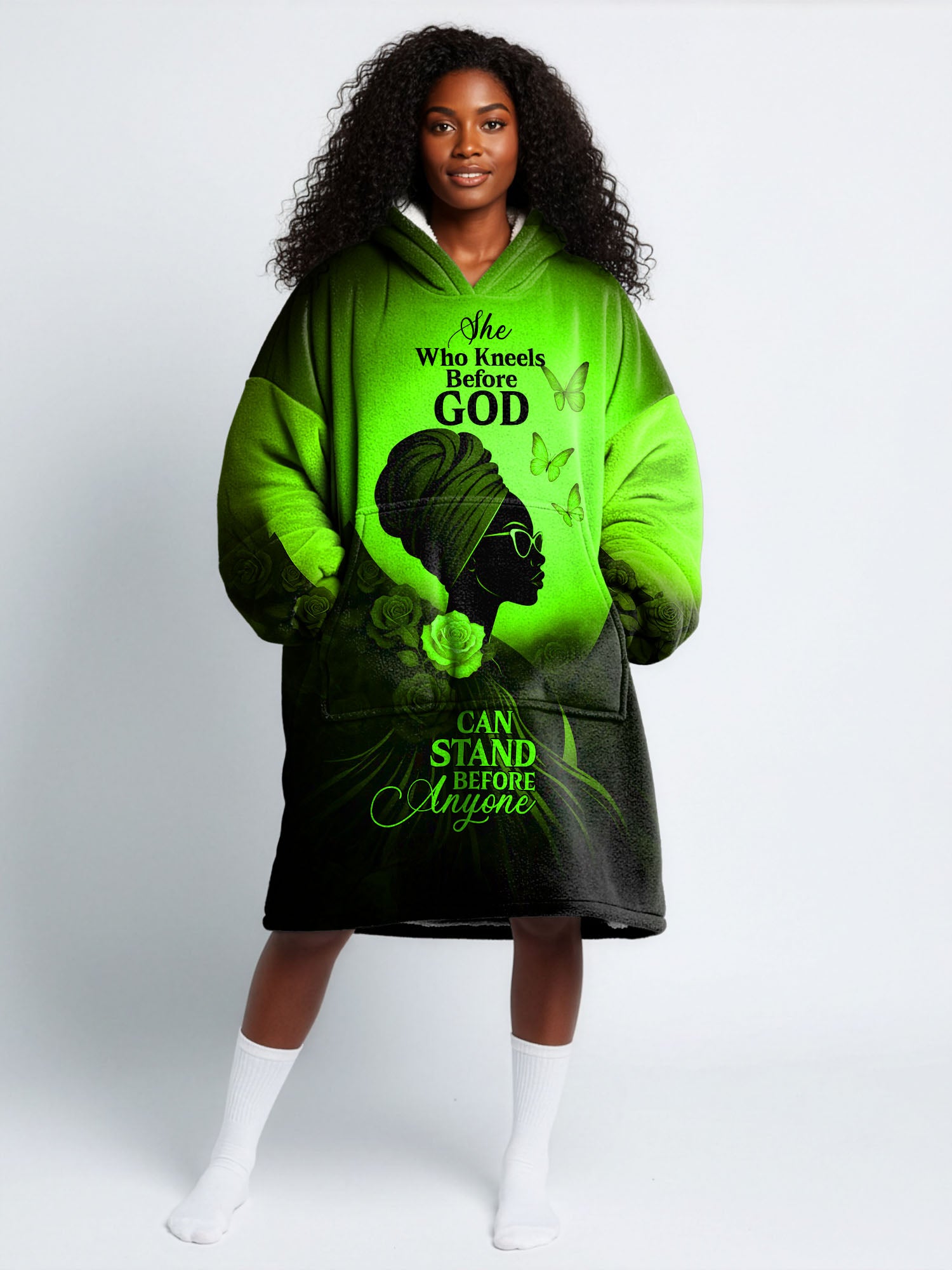 "Selah" Green Blanket Hoodie