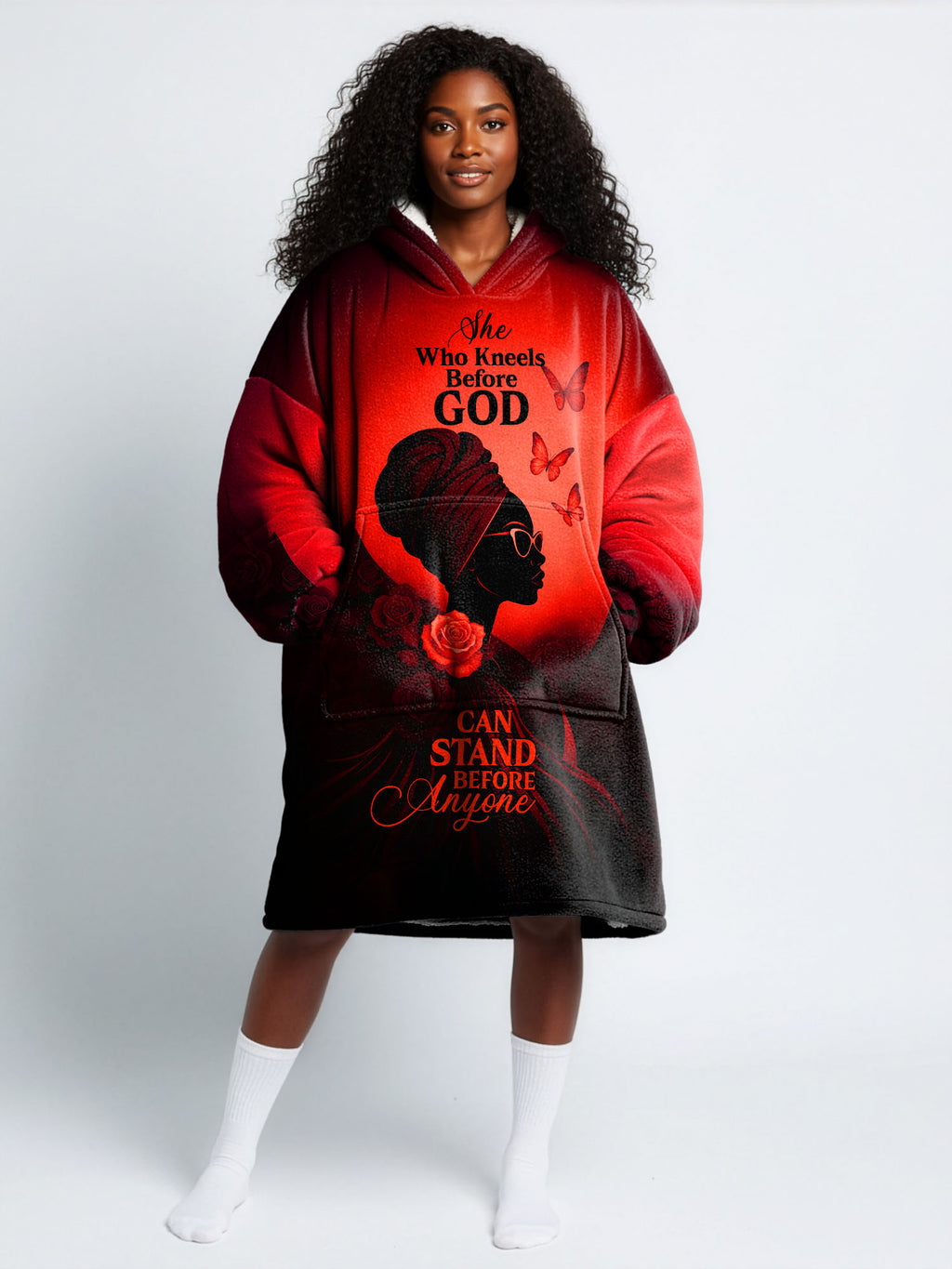 "Selah" Red Blanket Hoodie