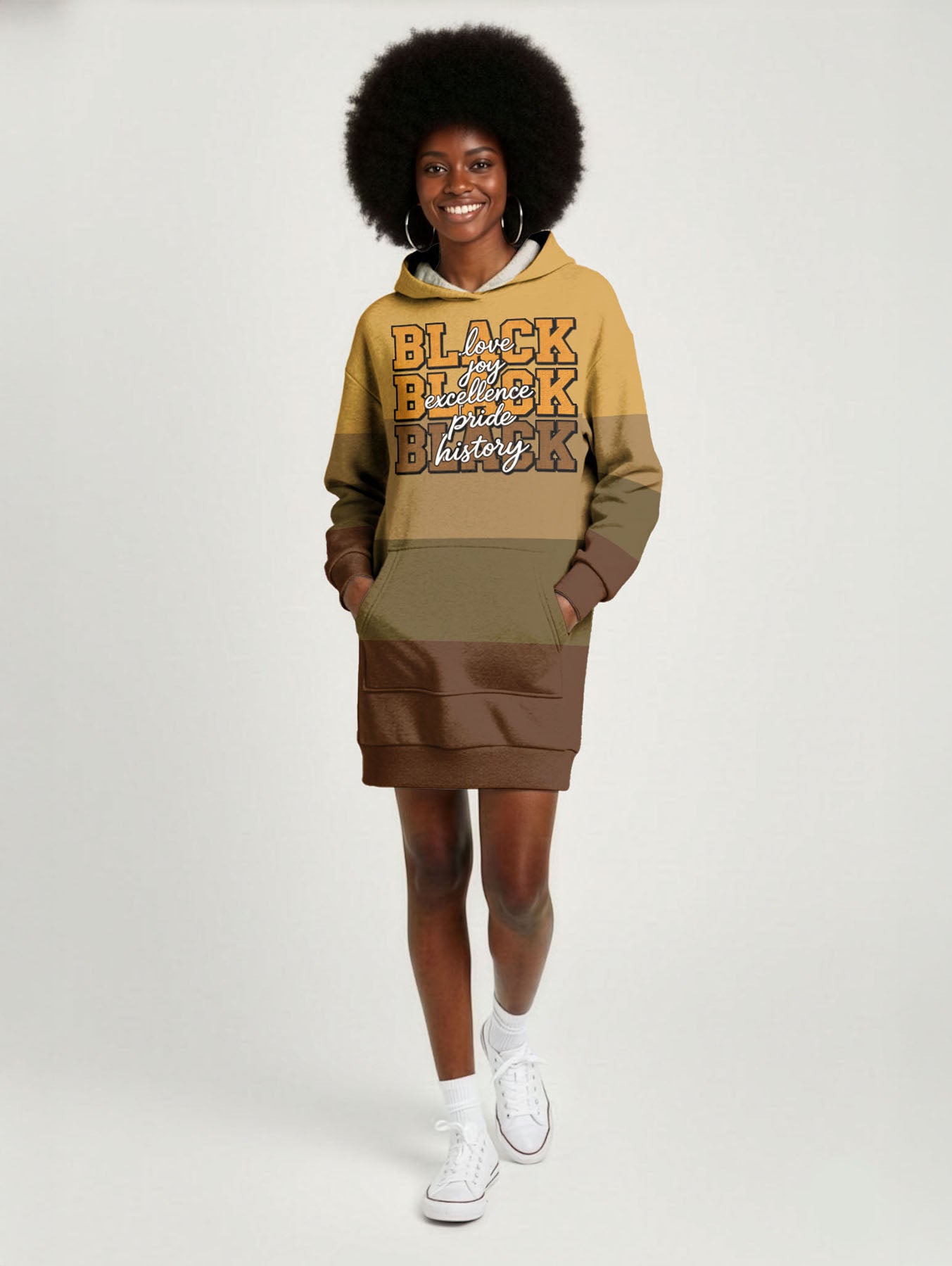 Black Excellence Hoodie Dress
