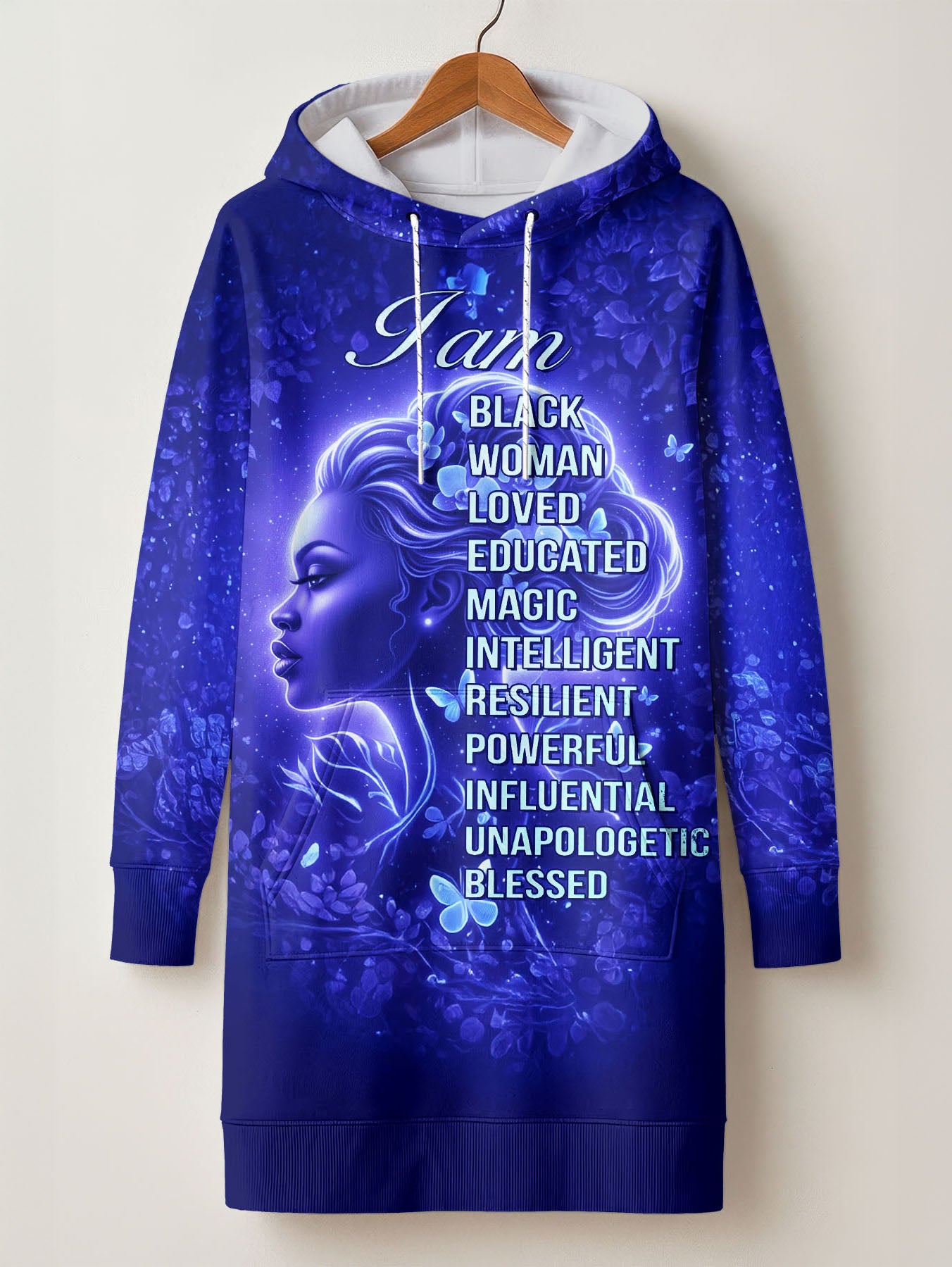 Black Woman Loved Hoodie Dress