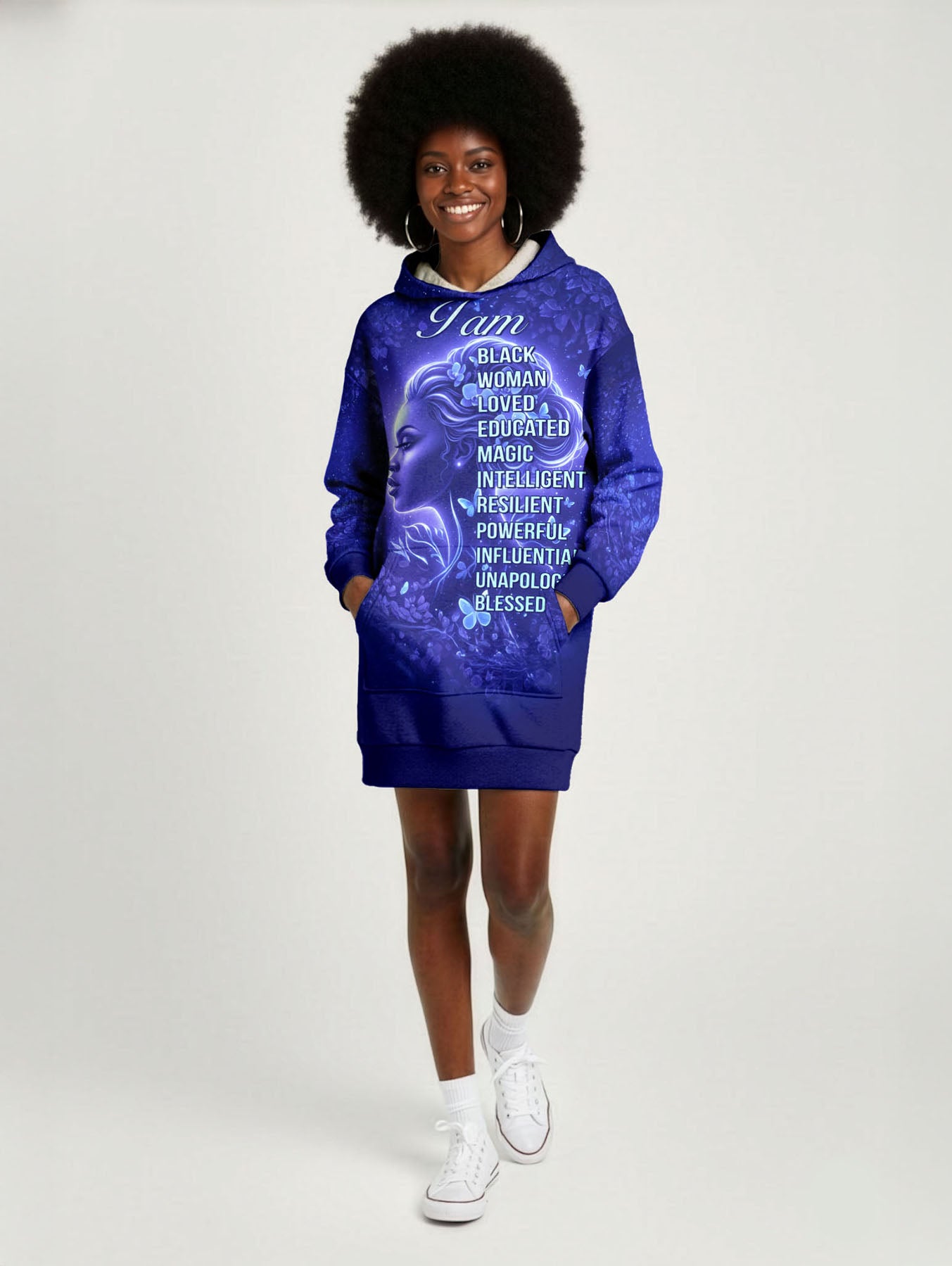 Black Woman Loved Hoodie Dress