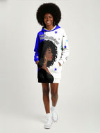 Feeling Blacknificient Blue Hoodie Dress