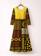 "Manjano" Long Sleeve Maxi Dress