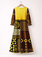 "Manjano" Long Sleeve Maxi Dress