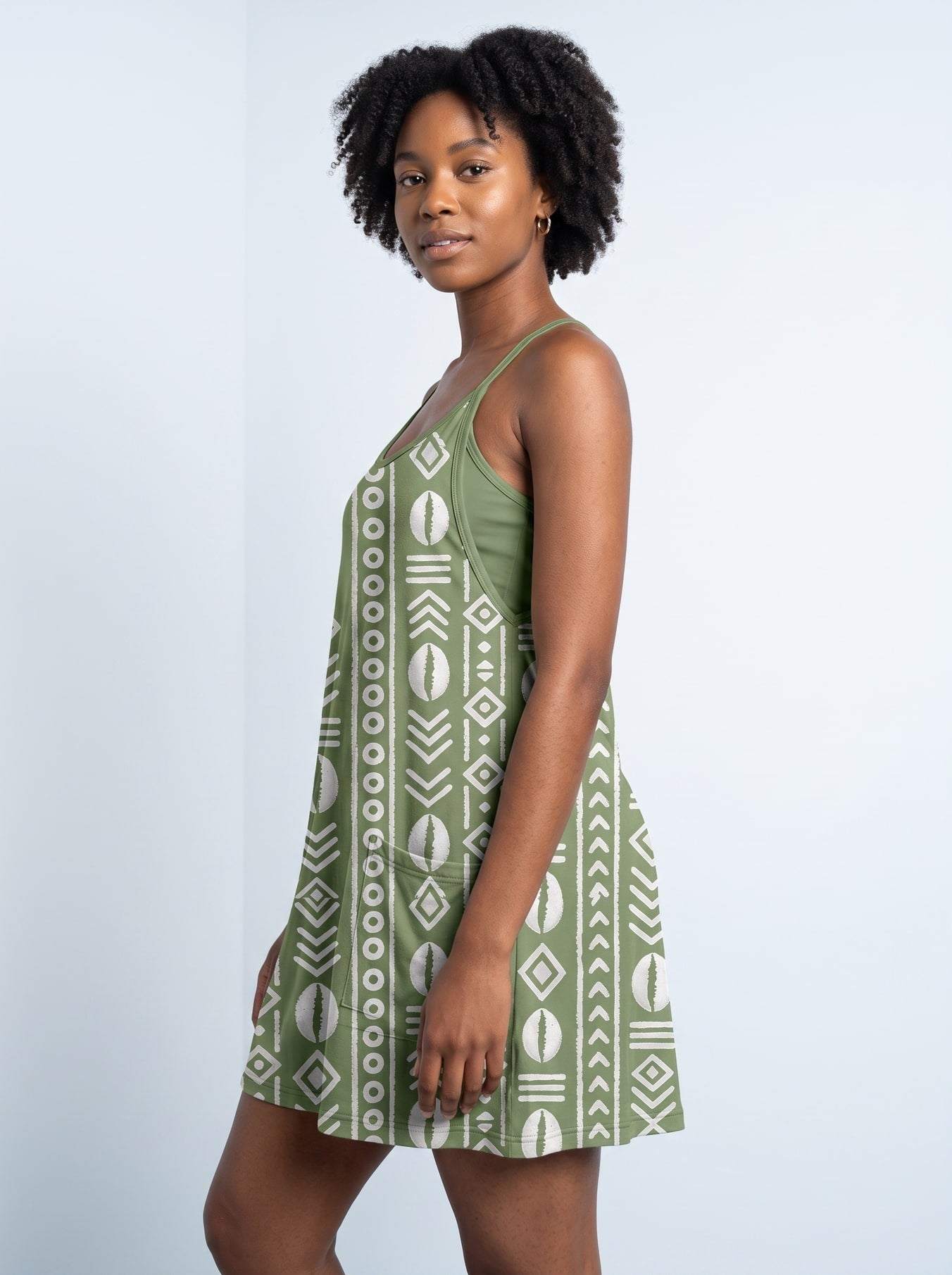 Oshun Verde Built-in Mini Dress