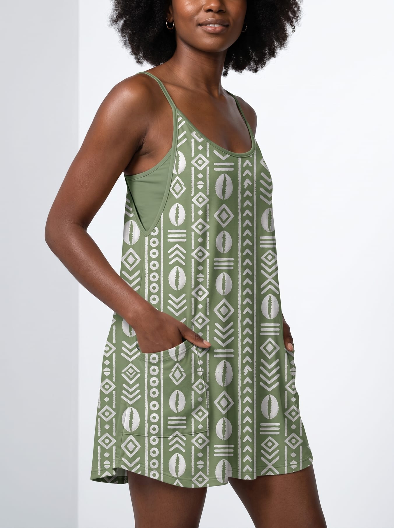 Oshun Verde Built-in Mini Dress