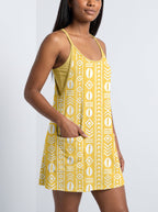 "Oshun Dhahabu" Built-in Bra Mini Dress