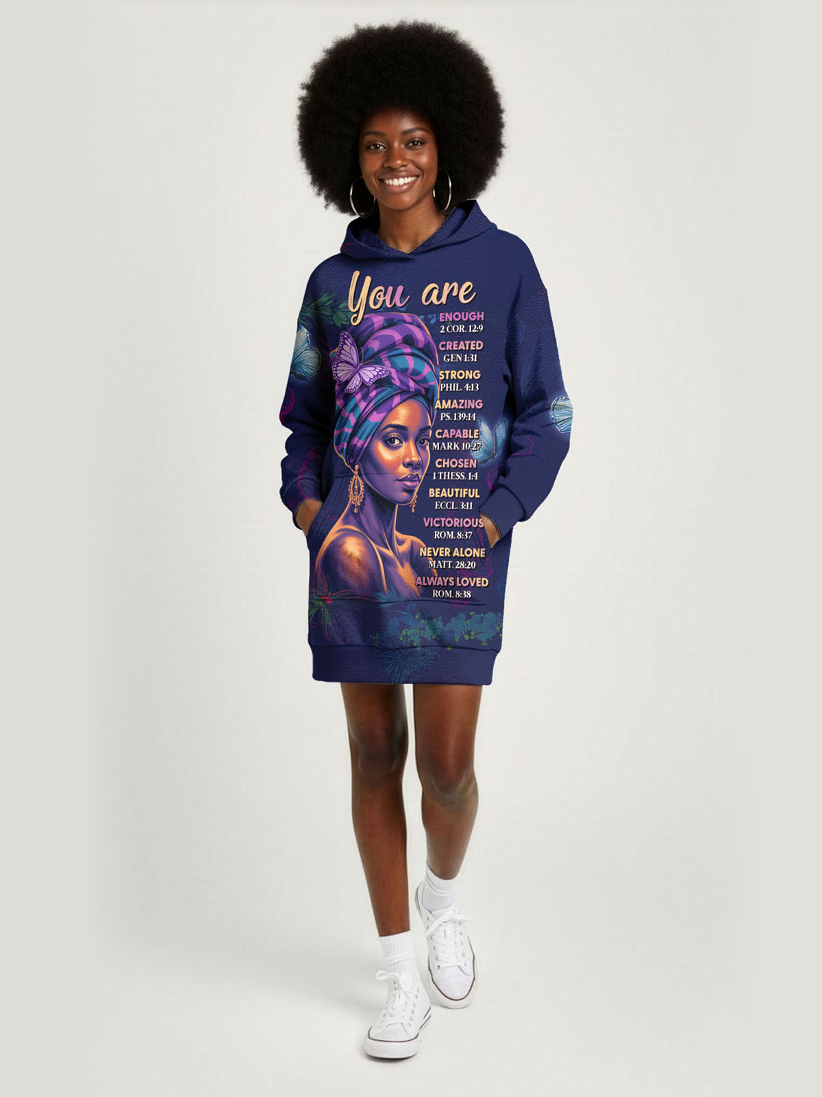 Blue Orchid Hoodie Dress