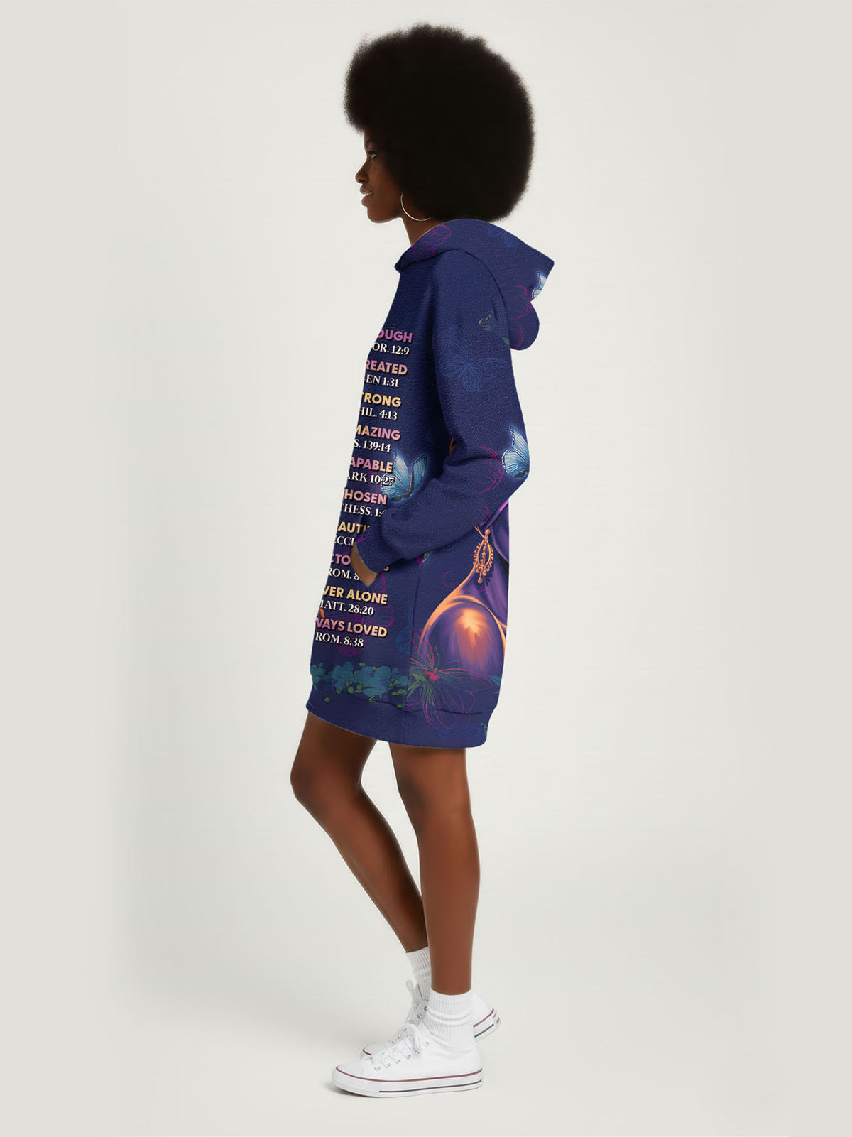 Blue Orchid Hoodie Dress – Afropenda