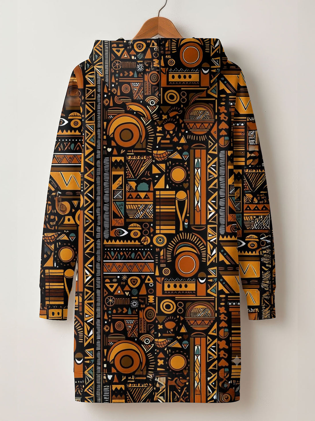 Afrocentric Pattern Hoodie Dress
