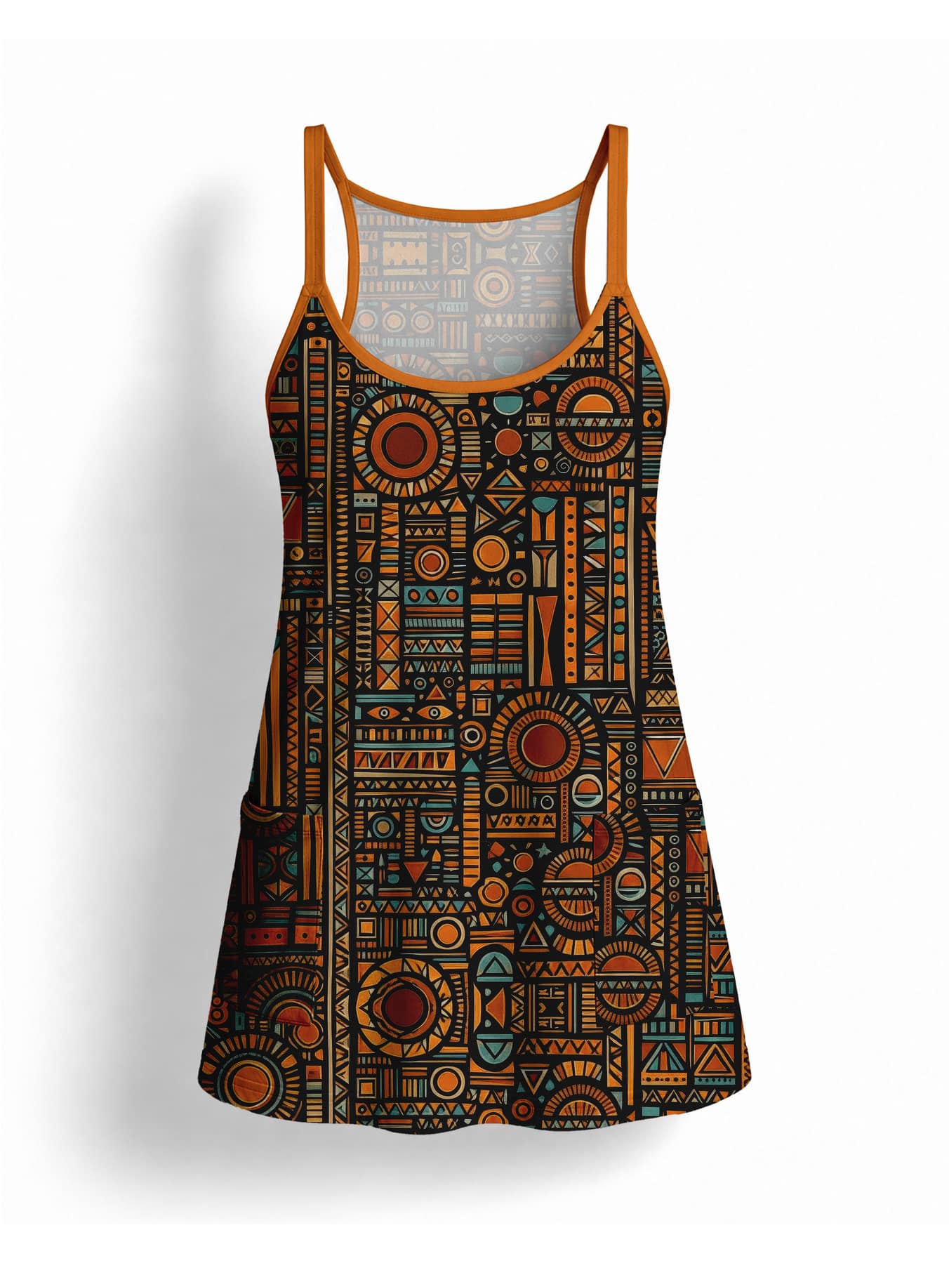 Afrocentric Pattern Built-in Mini Dress
