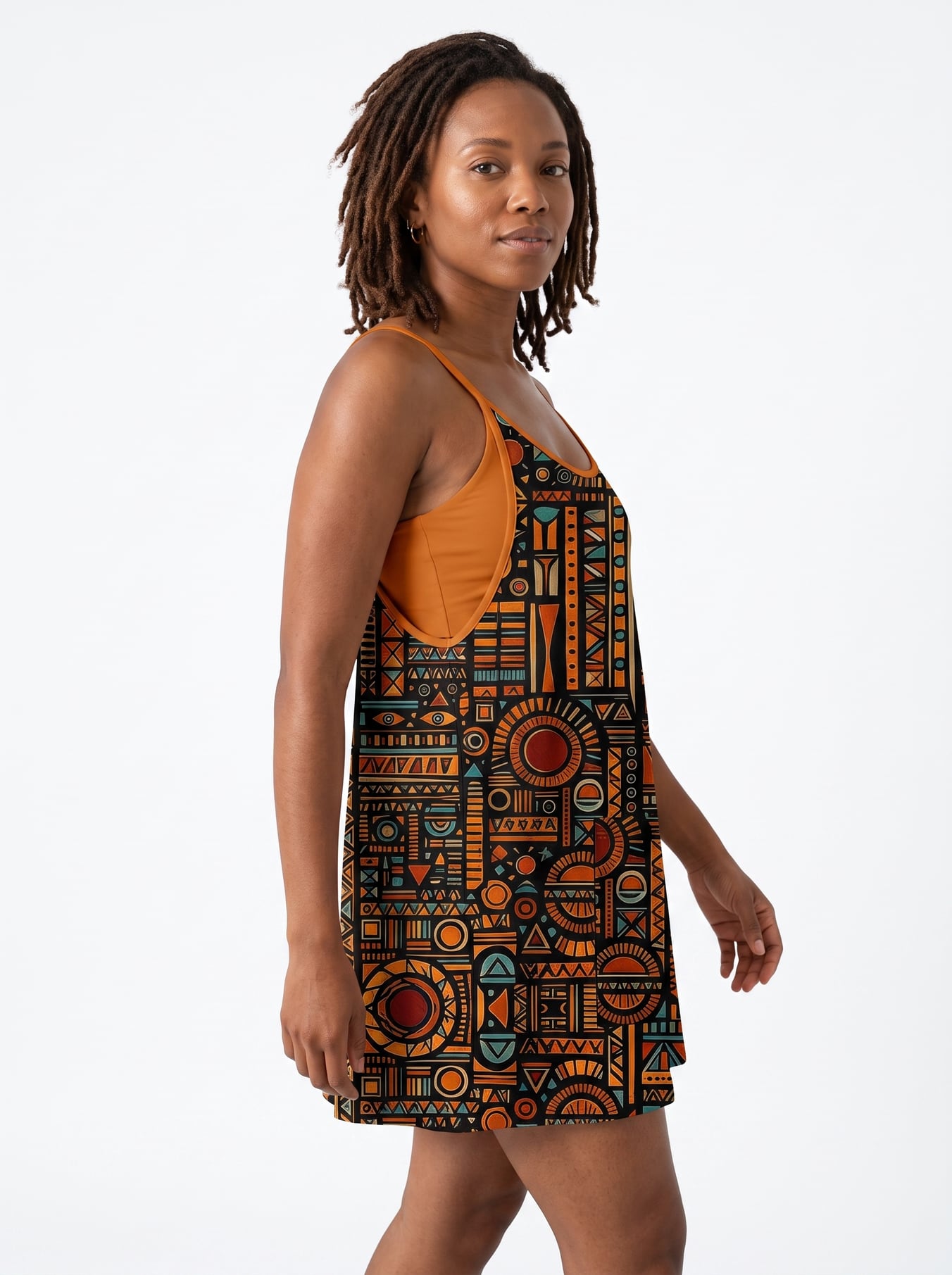 Afrocentric Pattern Built-in Mini Dress
