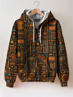 Afrocentric Pattern Zip Hoodie