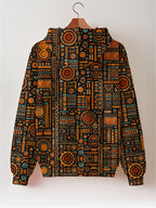 Afrocentric Pattern Zip Hoodie