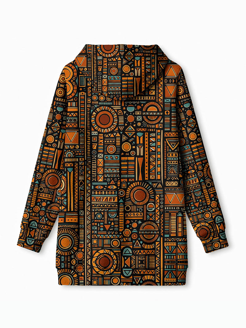 Afrocentric Pattern Blanket Hoodie