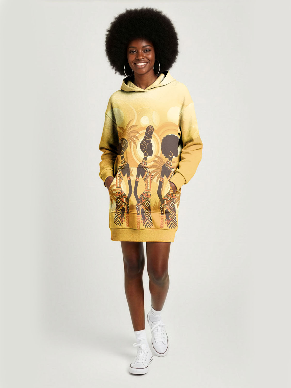 Ancestral Flame Hoodie Dress