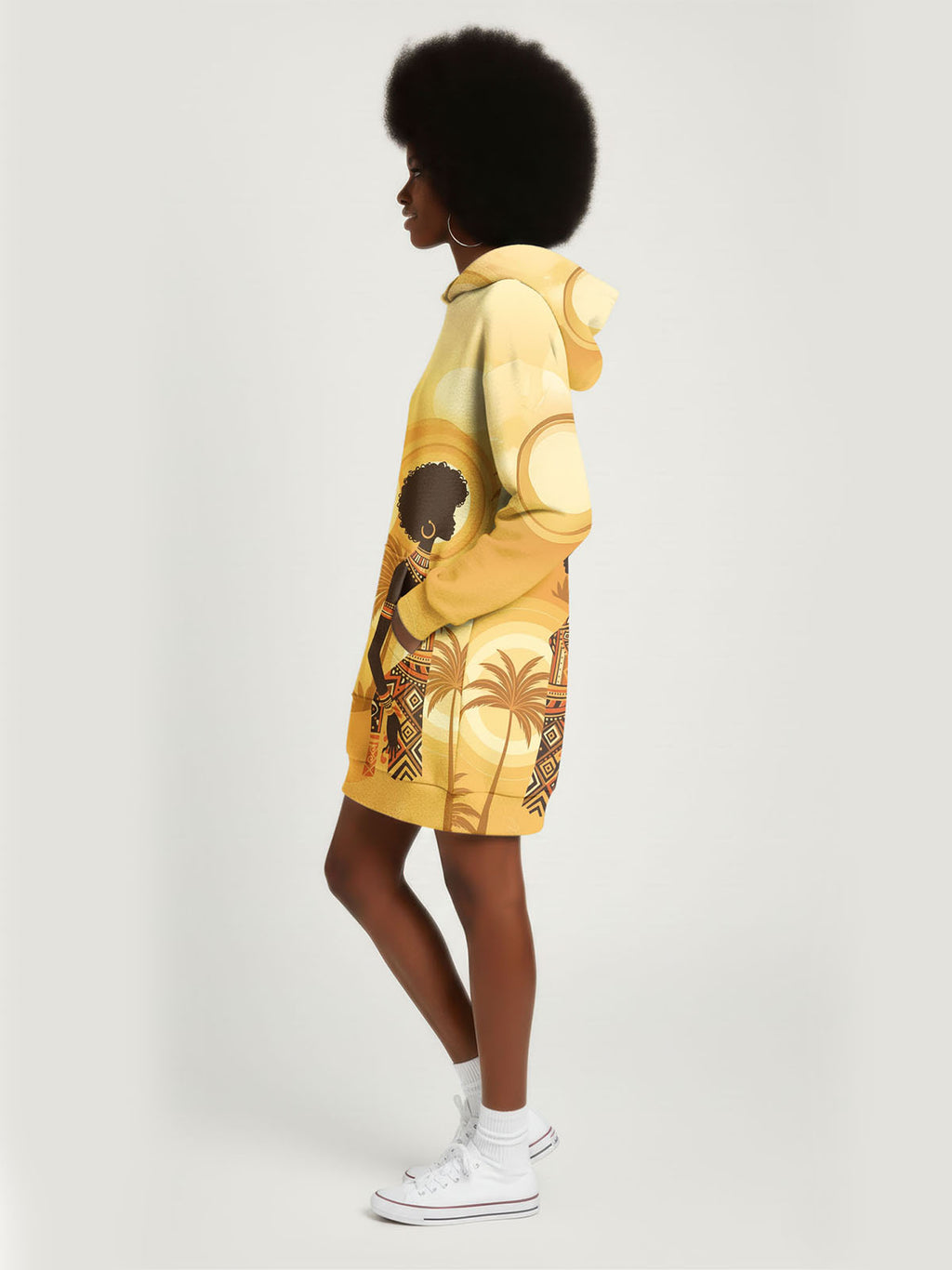 Ancestral Flame Hoodie Dress