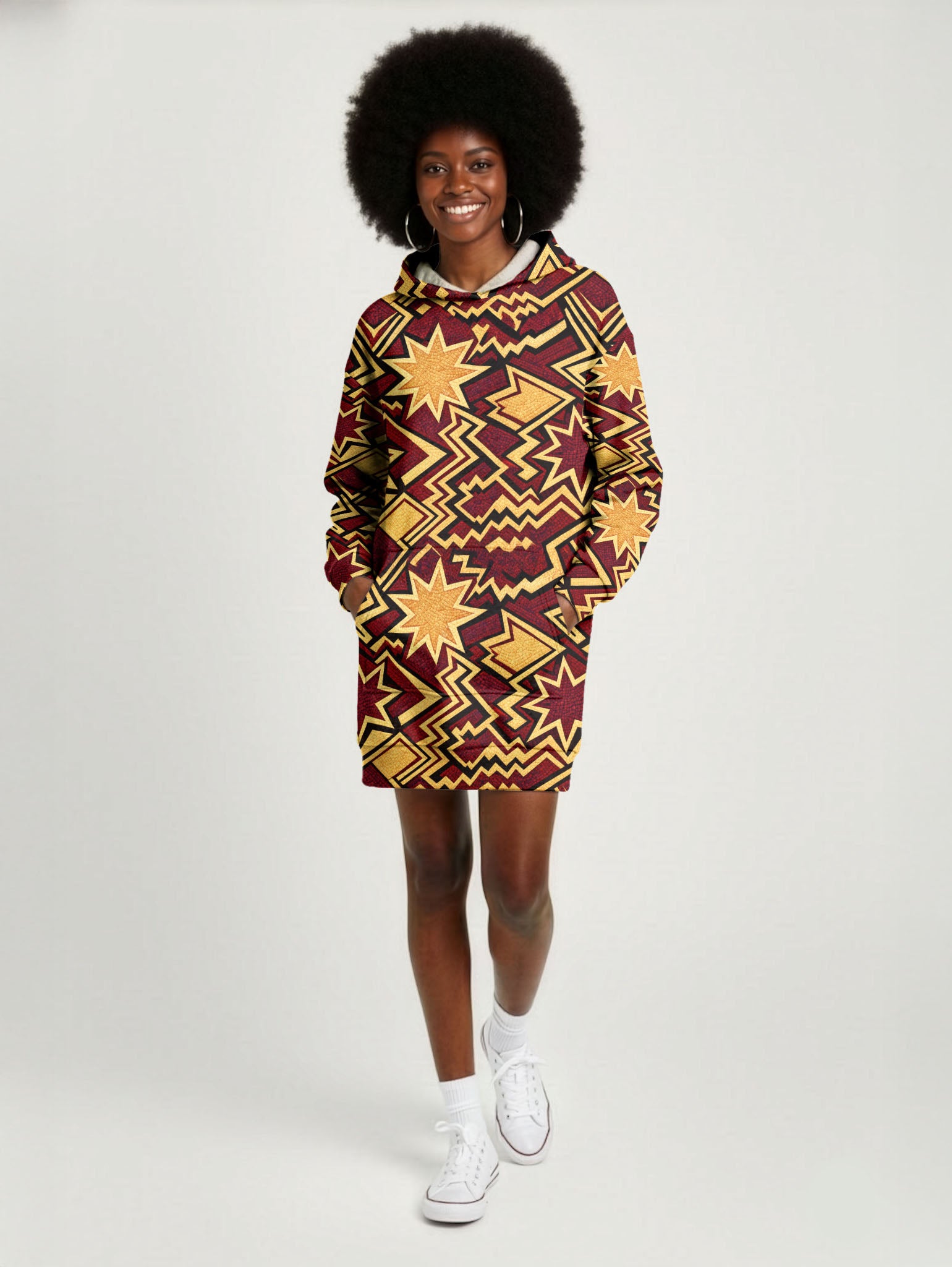 Burgundy Sheba Hoodie Dress