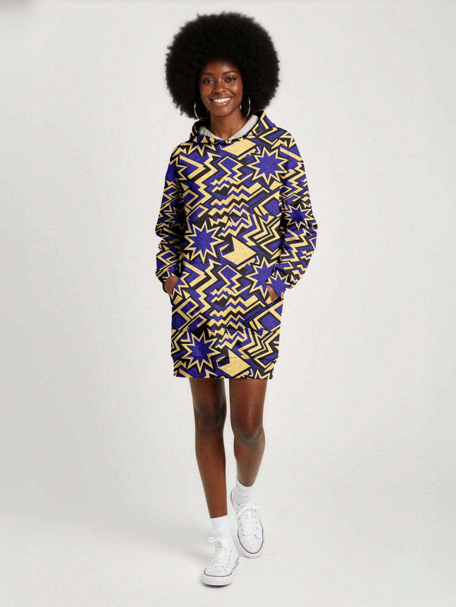 Royal Blue Sheba Hoodie Dress
