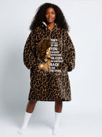 "Unstoppable" Brown Leopard Blanket Hoodie