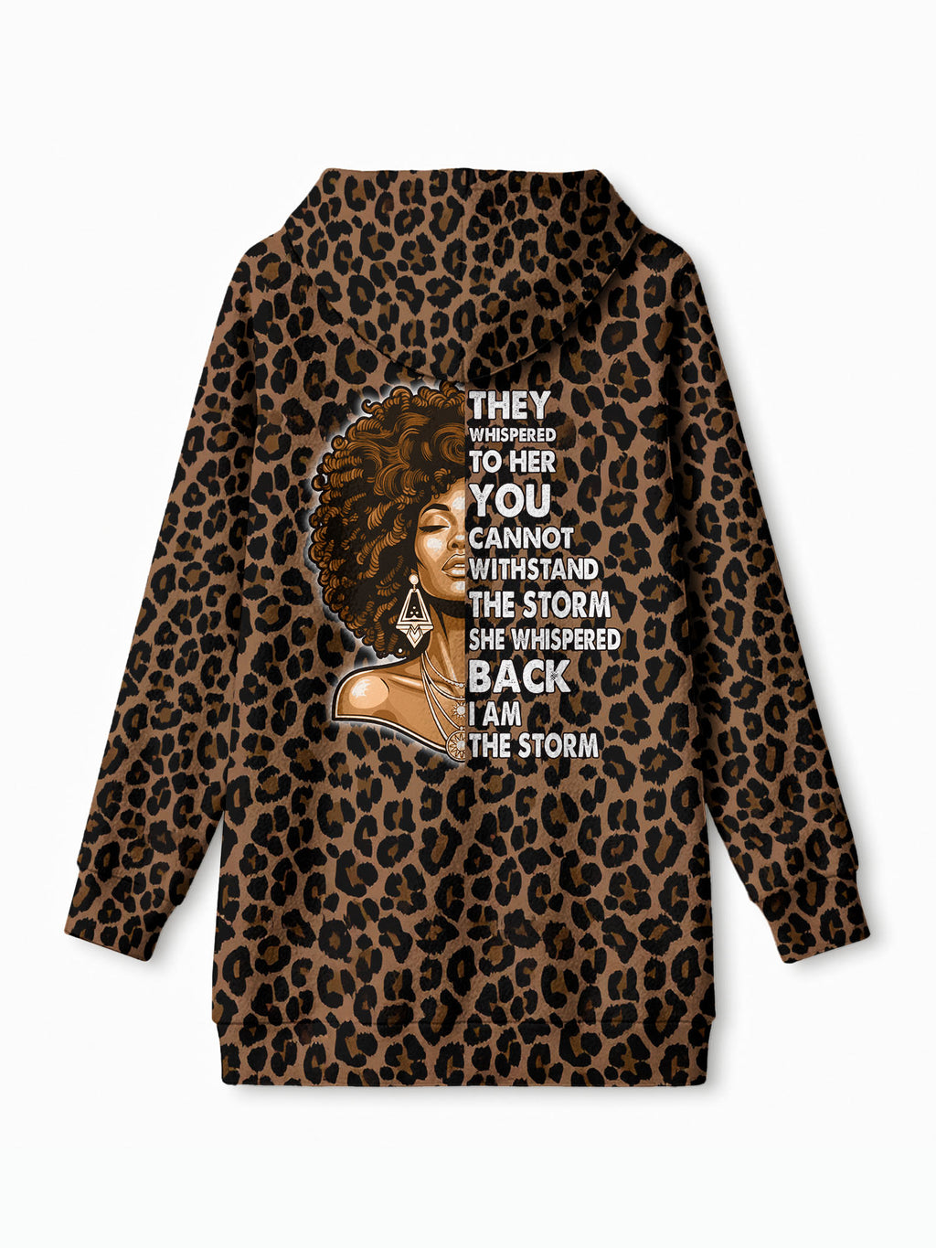 "Unstoppable" Brown Leopard Blanket Hoodie