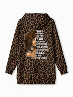 "Unstoppable" Brown Leopard Blanket Hoodie