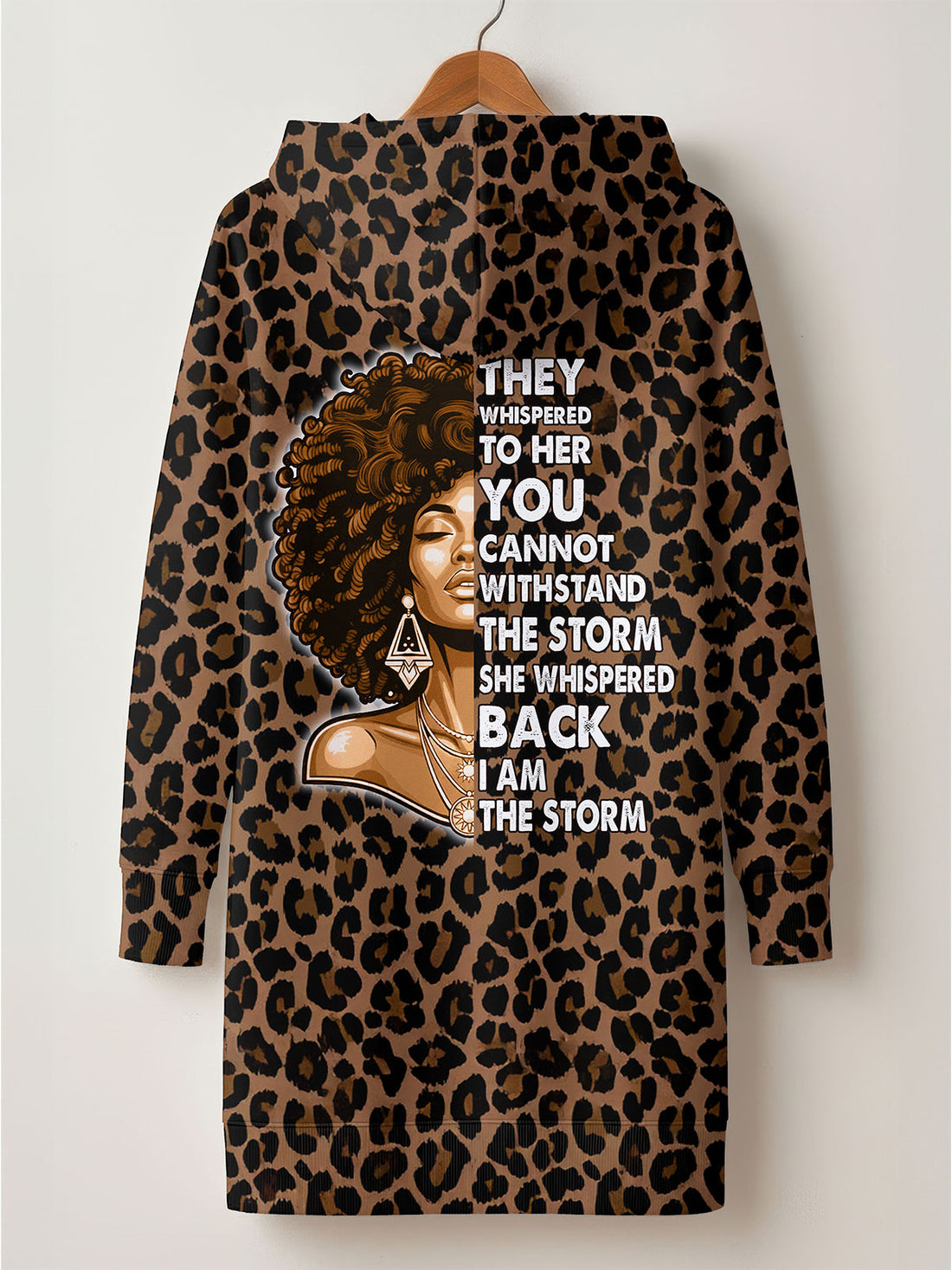 "Unstoppable" Brown Leopard Hoodie Dress