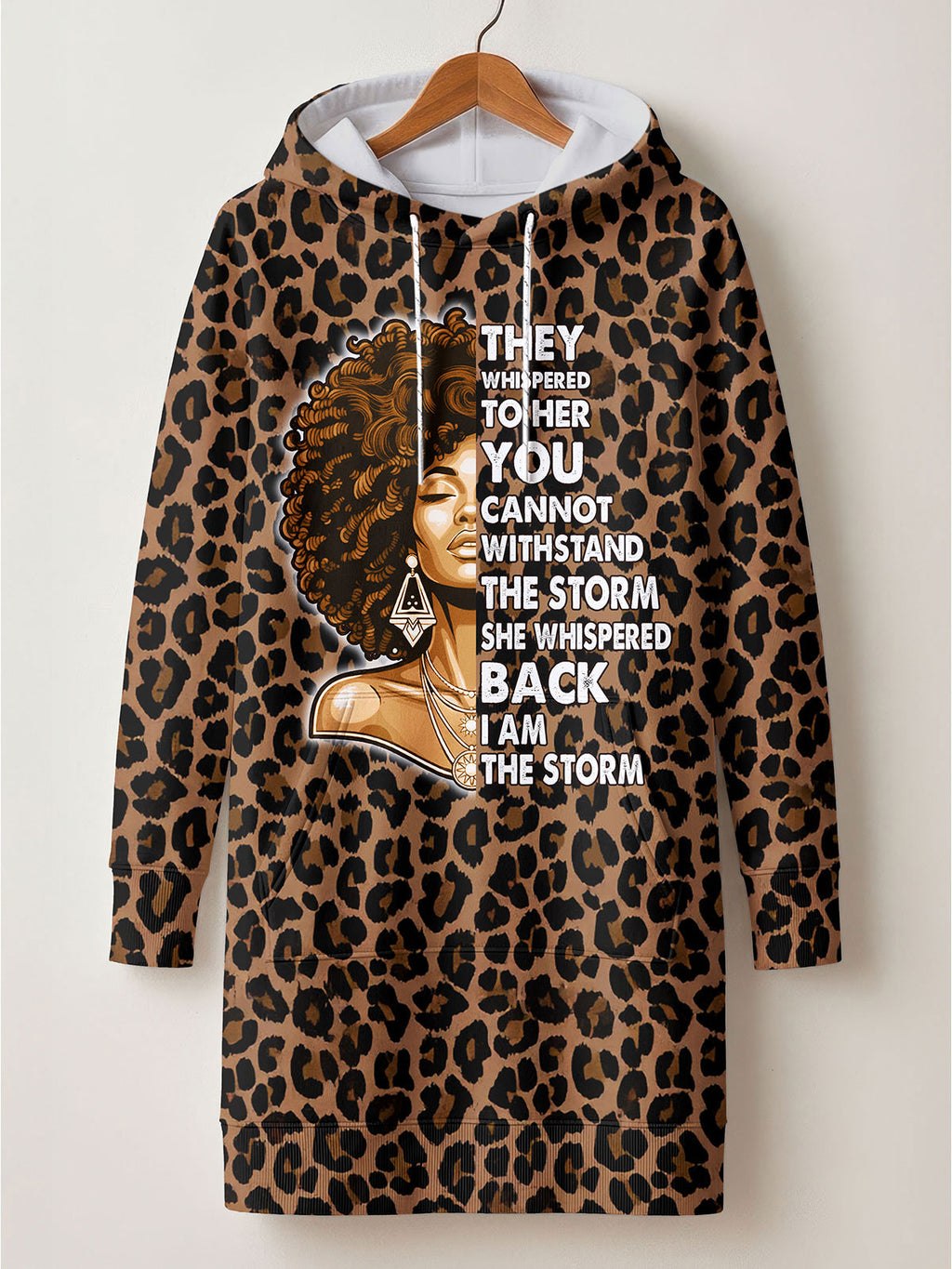 "Unstoppable" Brown Leopard Hoodie Dress