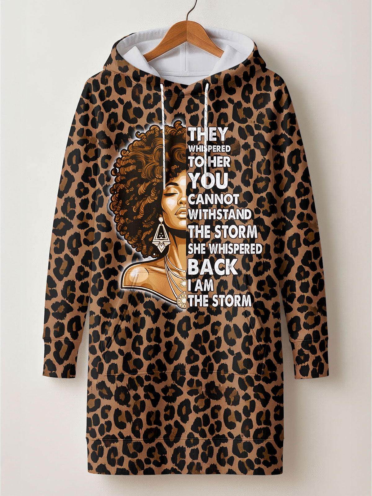 "Unstoppable" Brown Leopard Hoodie Dress