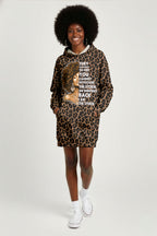 "Unstoppable" Brown Leopard Hoodie Dress