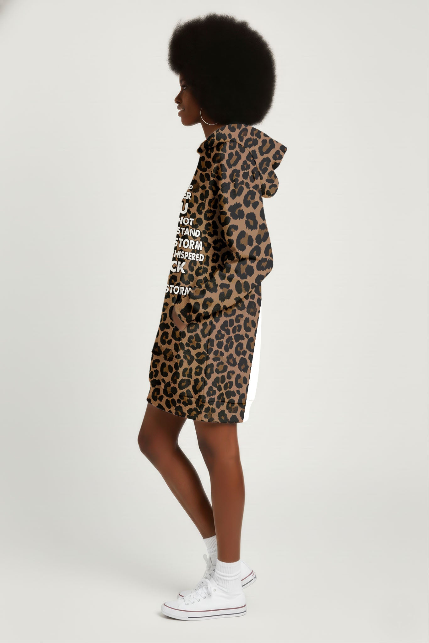 "Unstoppable" Brown Leopard Hoodie Dress