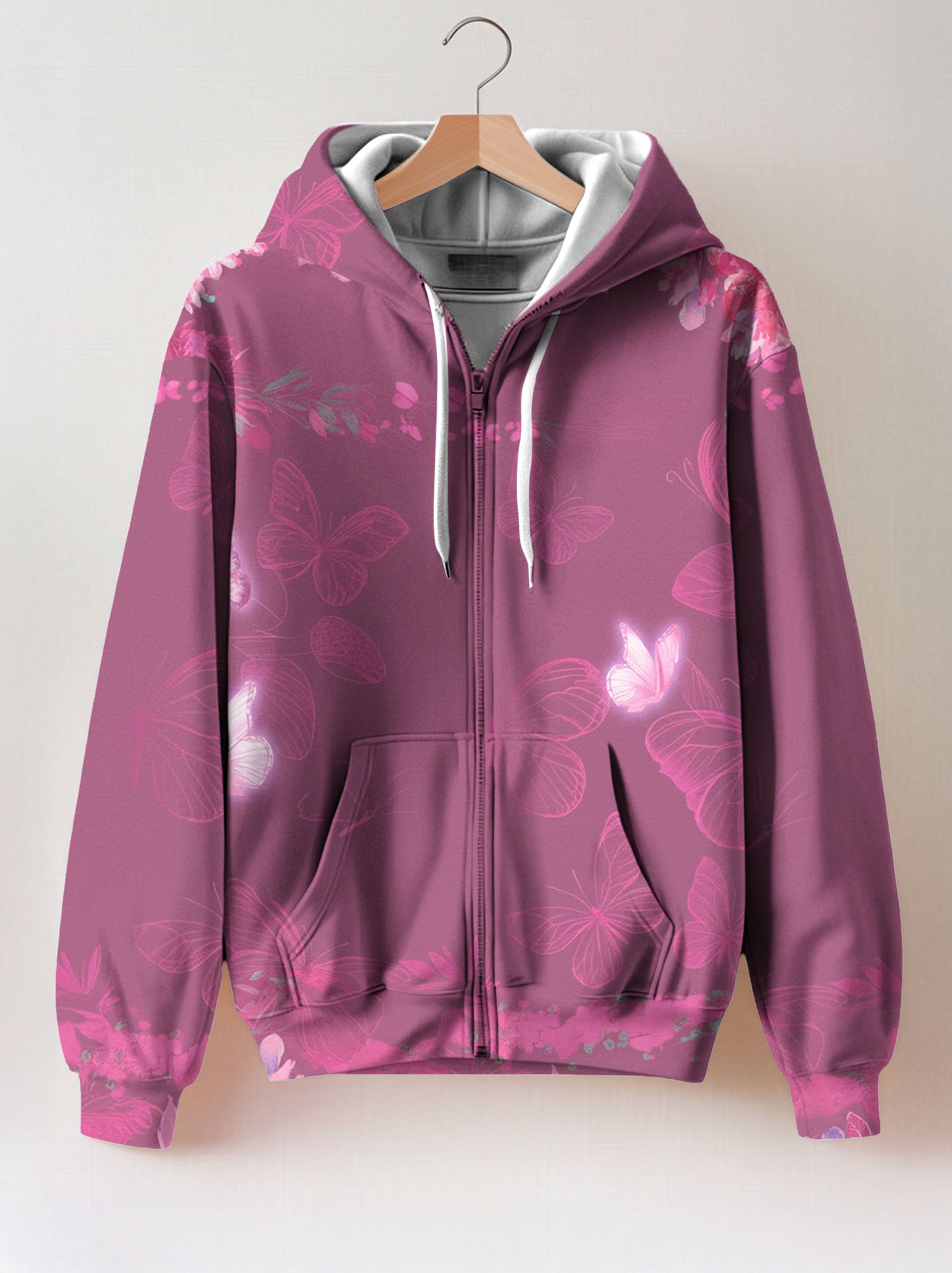 Pink Orchid Zip Hoodie