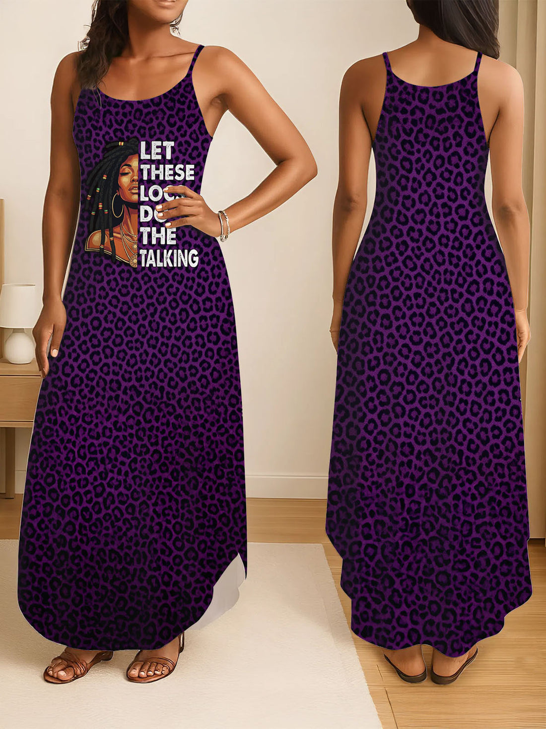 Purple Leopard Maxi Dress