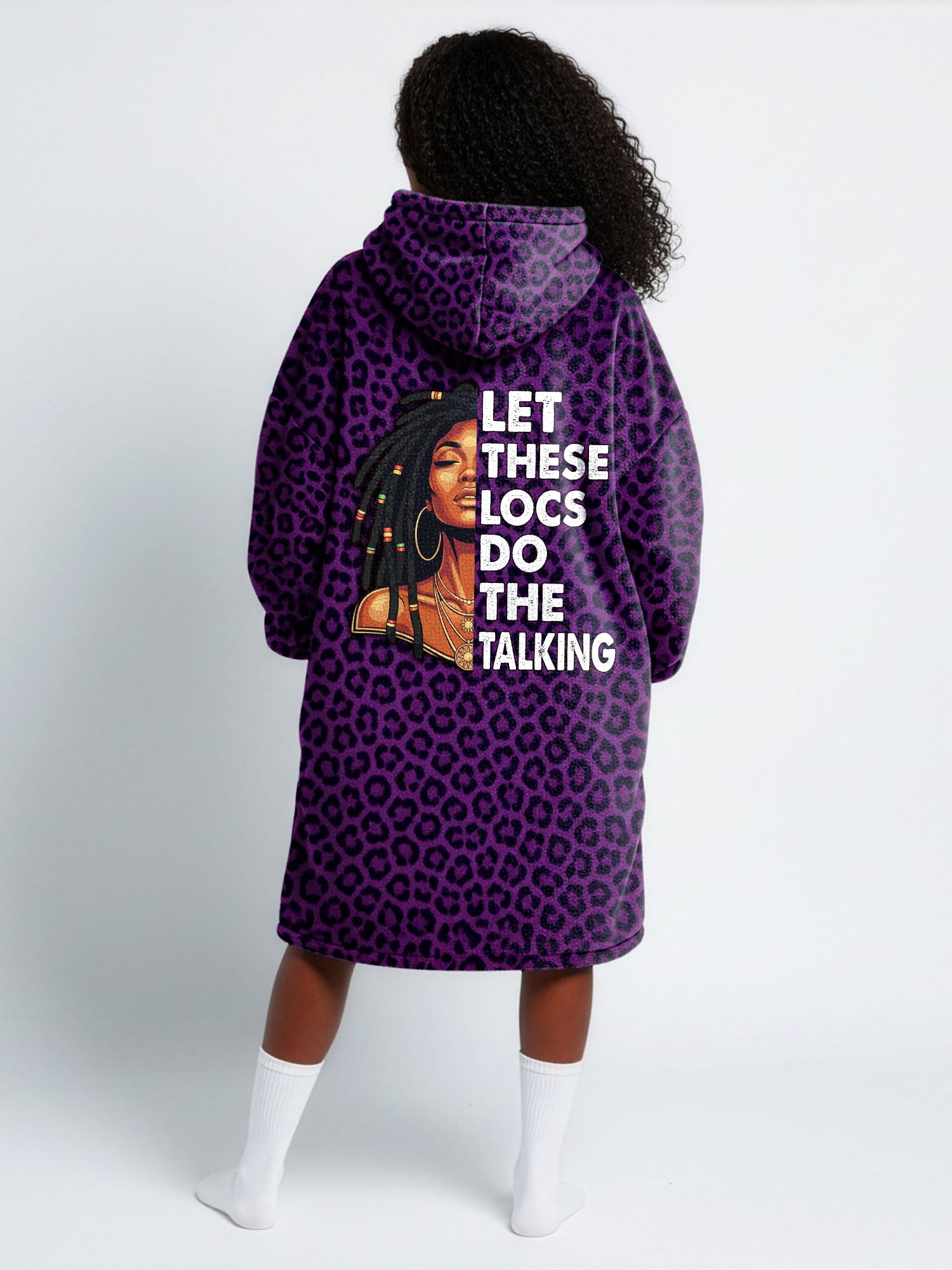 Purple Leopard Blanket Hoodie