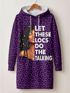 Purple Leopard Hoodie Dress
