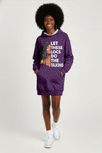 Purple Leopard Hoodie Dress