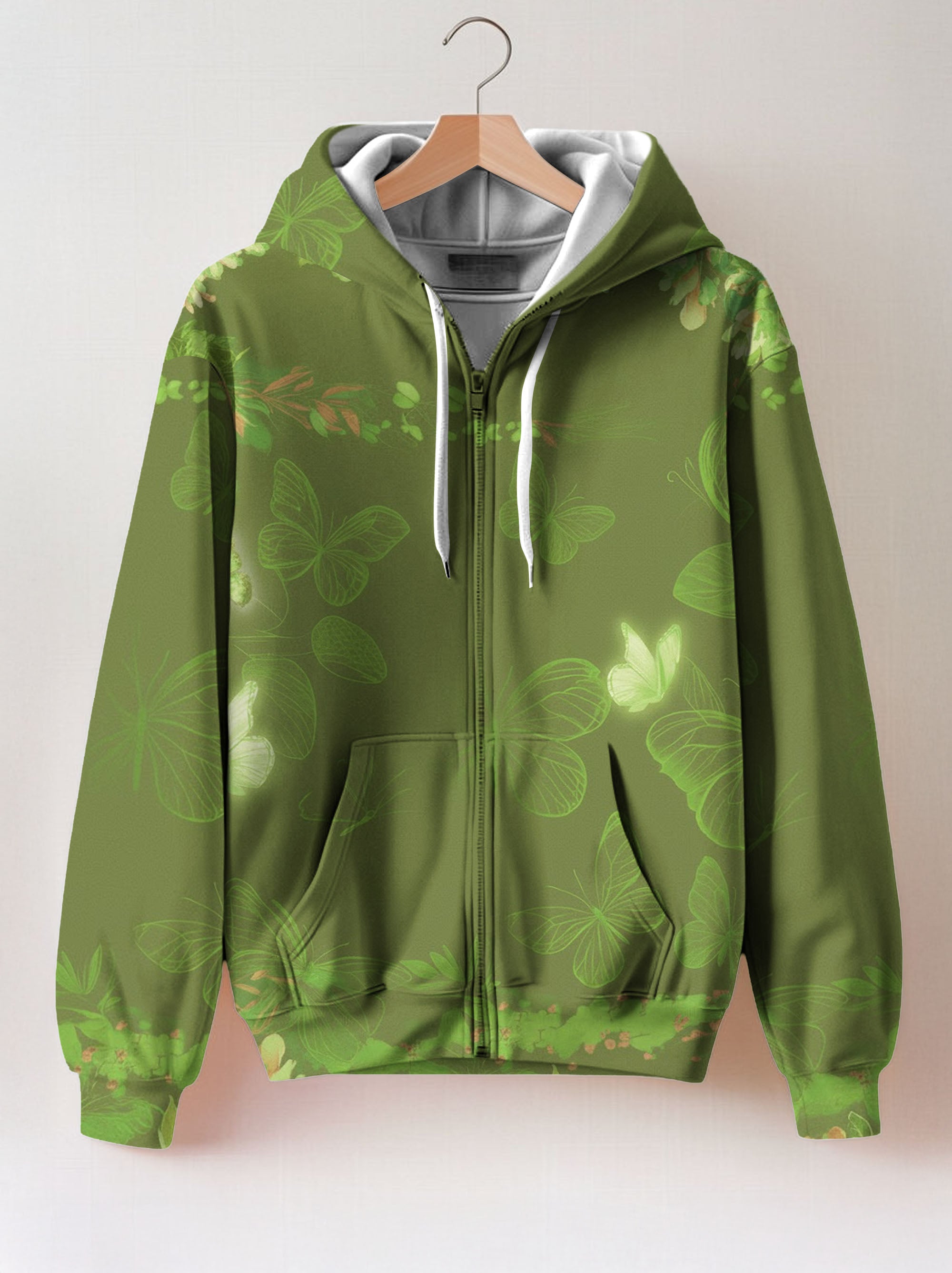Green Orchid Zip Hoodie