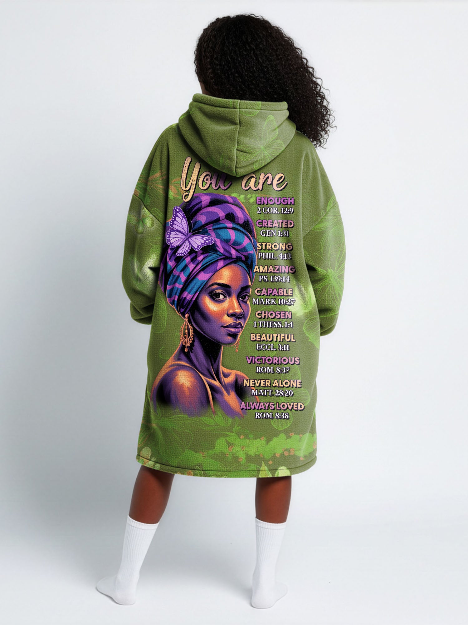 Green Orchid Blanket Hoodie