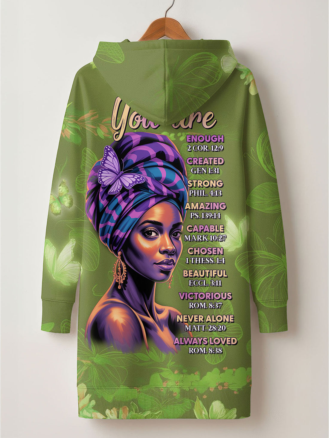 Green Orchid Hoodie Dress