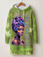 Green Orchid Hoodie Dress