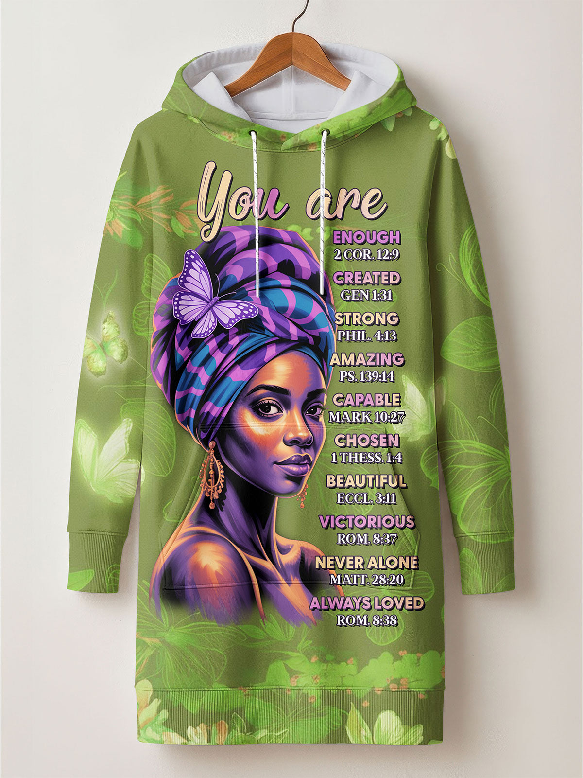 Green Orchid Hoodie Dress