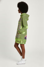 Green Orchid Hoodie Dress