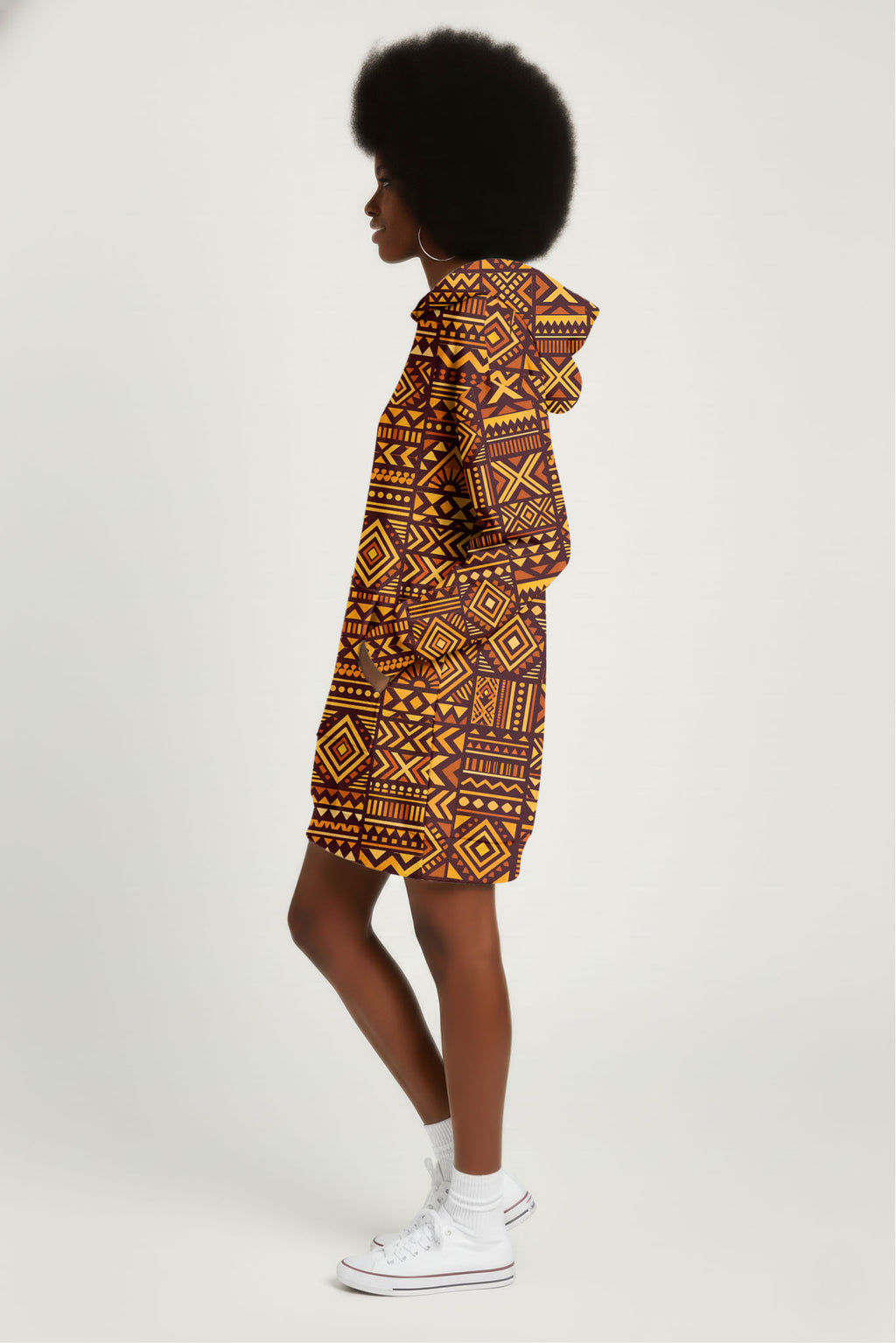 Mudcloth Hoodie Dress