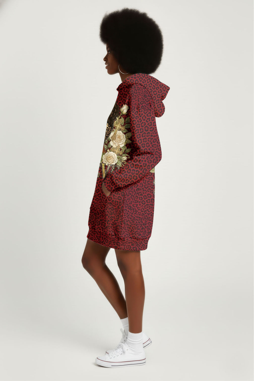 "Imani" Rouge Hoodie Dress