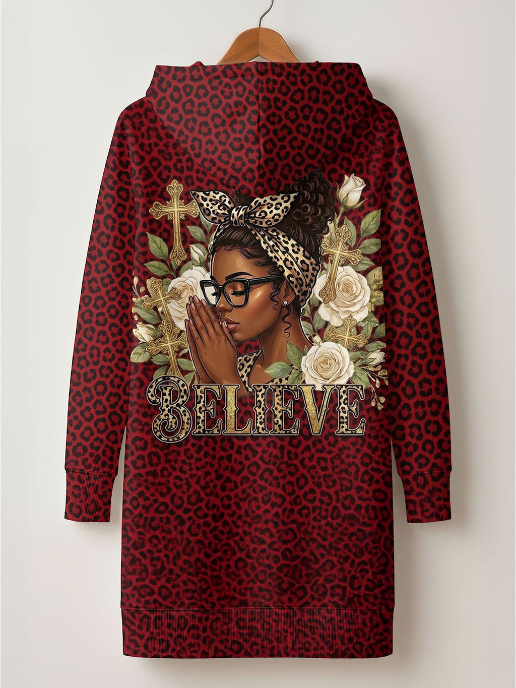 "Imani" Rouge Hoodie Dress
