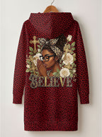 "Imani" Rouge Hoodie Dress
