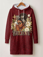 "Imani" Rouge Hoodie Dress
