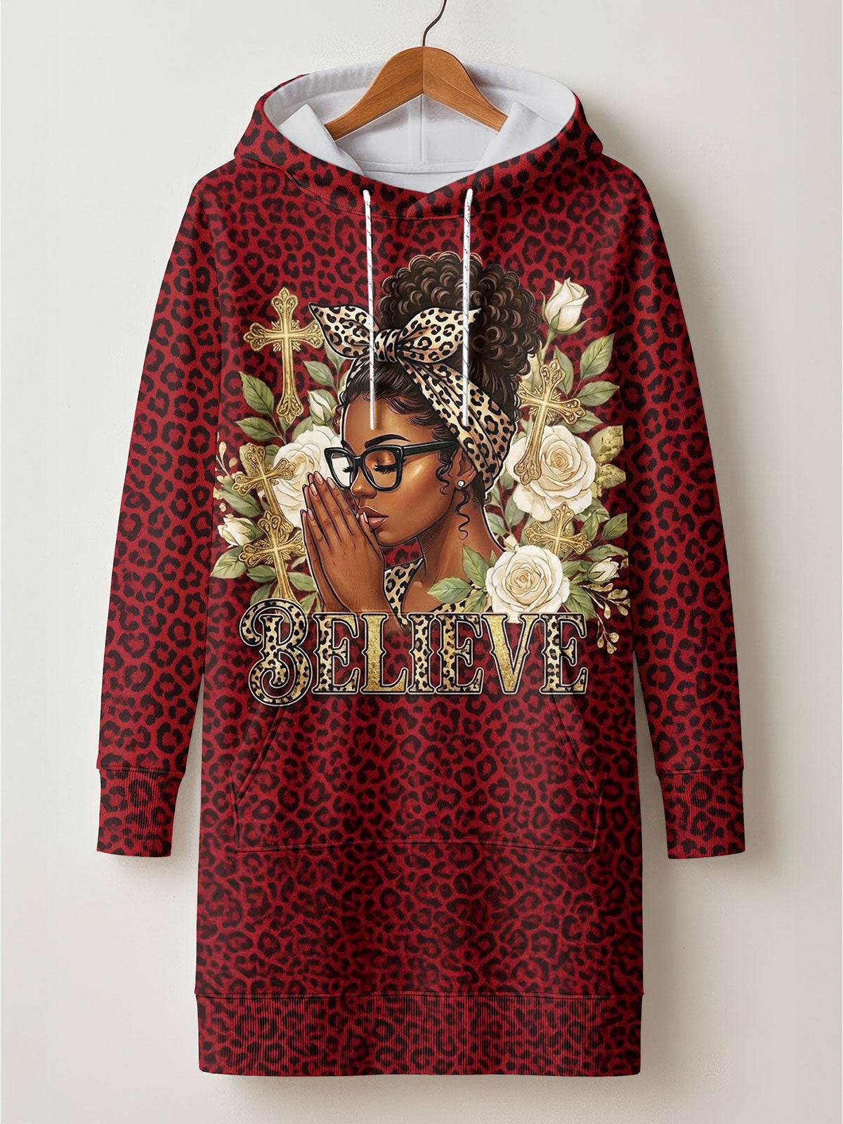 "Imani" Rouge Hoodie Dress