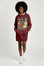 "Imani" Rouge Hoodie Dress