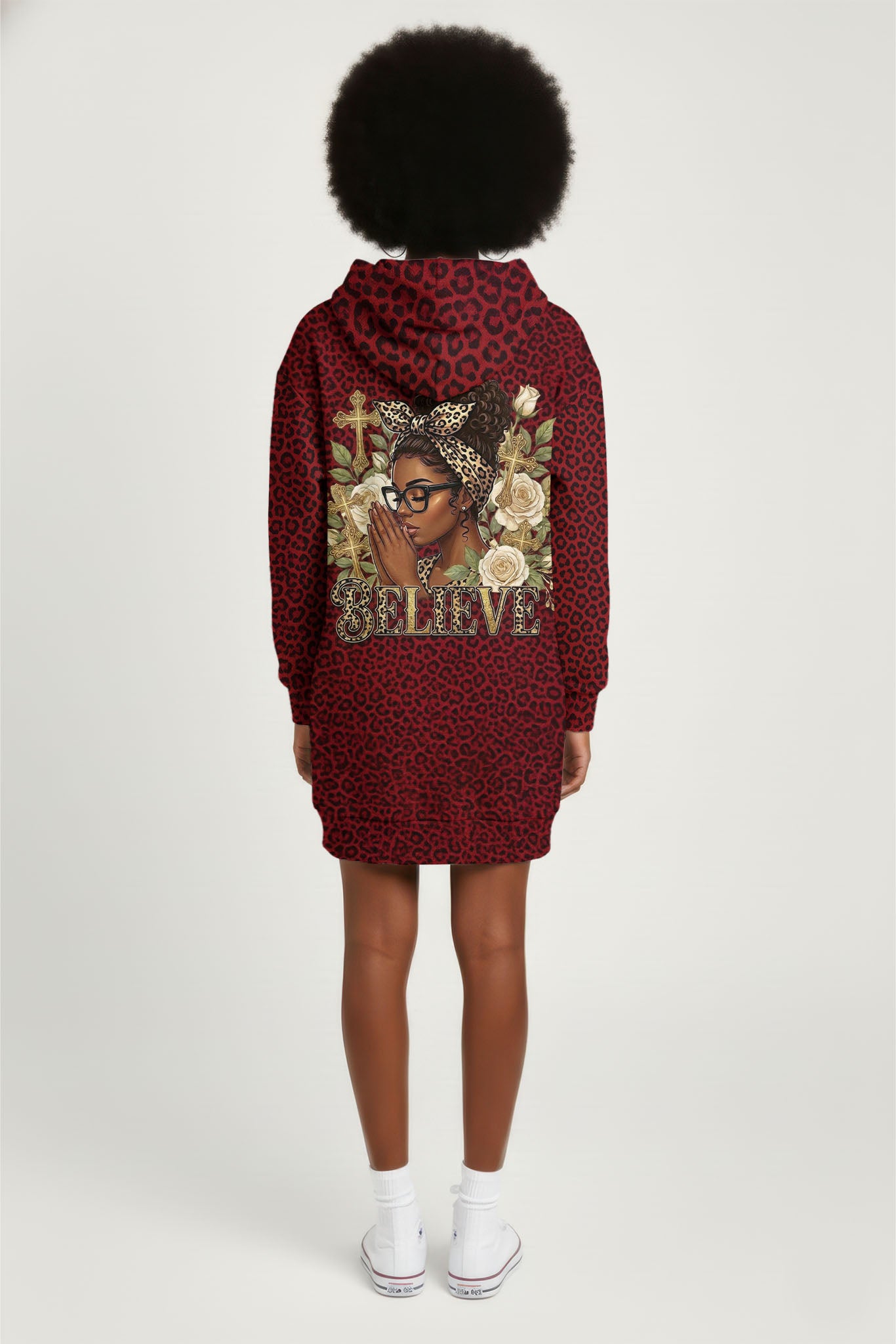 "Imani" Rouge Hoodie Dress
